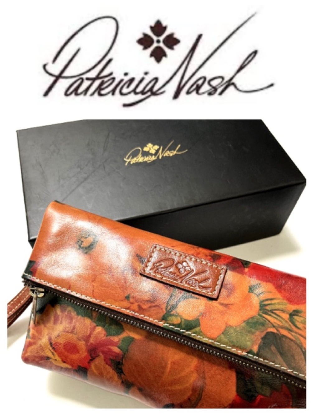 Patricia Nash Valerie foldover leather wristlet